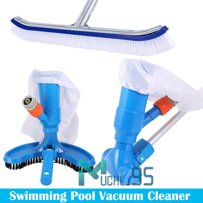 #ad Swimming Pool Spa Suction Vacuum Head Cleaner Cleaning Kit Floor Brush Tool Kit