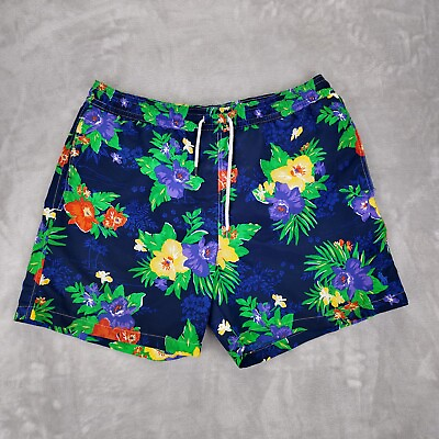 #ad Polo Ralph Lauren Swim Trunks Mens XL Lined Drawstring Floral Tropical Hawiian