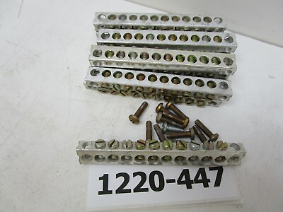 Lot Of 3 CMC NA 75 Aluminum Ground Bars With 10 4 14 AWG Terminals amp; Screws