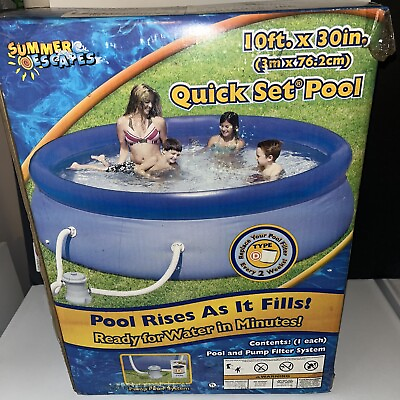 #ad Summer Escapes 10 Foot Quick Set Pool With Pump Filter System New in Box KMart