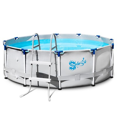 #ad SereneLife Round Steel Pool Set Above Ground Swimming Filter Ladder amp; Cover