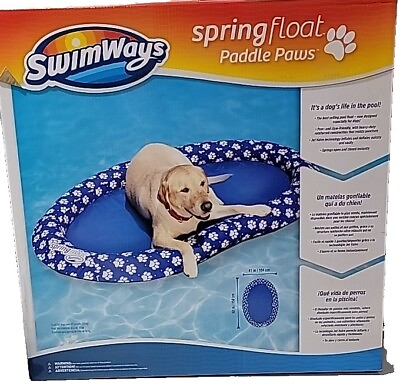 #ad Paddle Paws Spring Float Dog Pool Raft For Large Dogs 65lbs And Over. New.