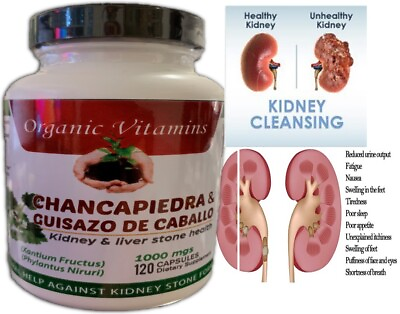 KIDNEY DETOX NATURAL SUPPLEMENT HEALTH CLEANSE KIDNEY AND LIVER 120 caps