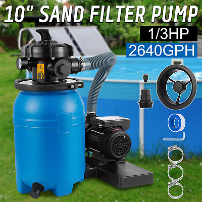 #ad 10quot; Sand Filter with 1 3HP Water Pump Above Ground Swimming Pool Pump 2640GPH