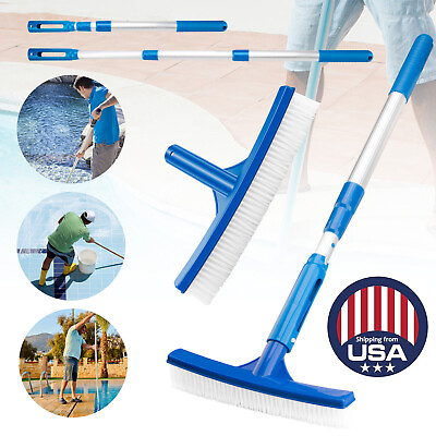 #ad Pool Cleaning Brush 10quot; Heavy Duty Floor amp; Wall Pool Spa Brush Aluminum Handle