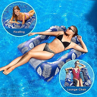 #ad Inflatable Pool Lounger Float Rafts Swimming Pool Mattress Outdoor Summer Fun US