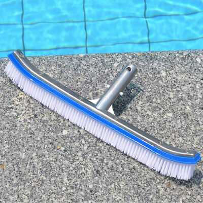 #ad 18quot; Swimming Pool Wall Floor Brush w Nylon Bristles amp; Aluminum Plastic Back