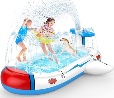 #ad Kiddie Pool for Toddlers Splash Pad Kids Ages 4 8 68quot; Inflatable 3 in 1 Backyard