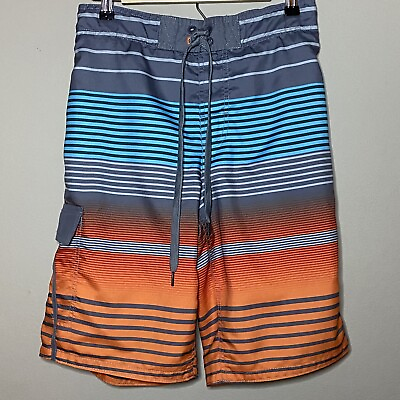 #ad #ad OP Board Swim Shorts Trunks Men Small Waist 28 30 Gray Orange Teal Mesh Lining