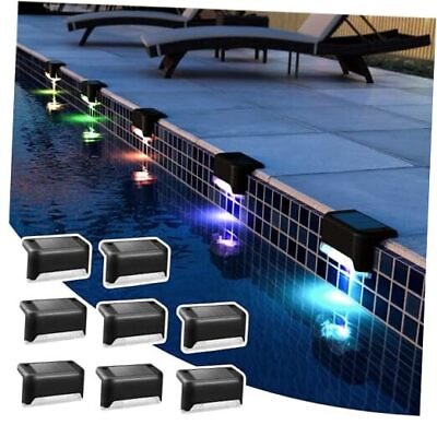 #ad Solar Pool Side Lights Outdoor Pack Light up Swimming Pool Accessories 8