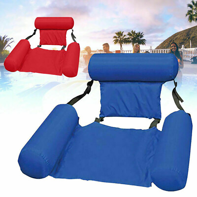 #ad Foldable Swimming Pool Floating Bed Float Chair Inflatable Beach Raft Water Toy