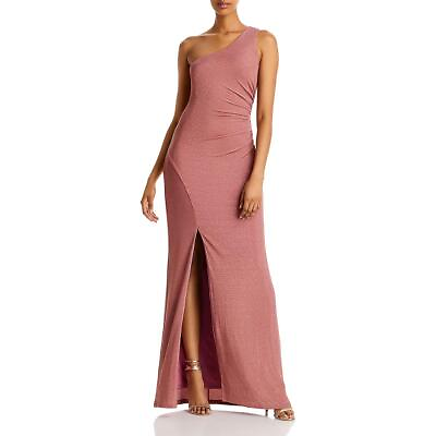 #ad Aqua Womens Pink Metallic Ruched Formal Evening Dress Gown S BHFO 5760