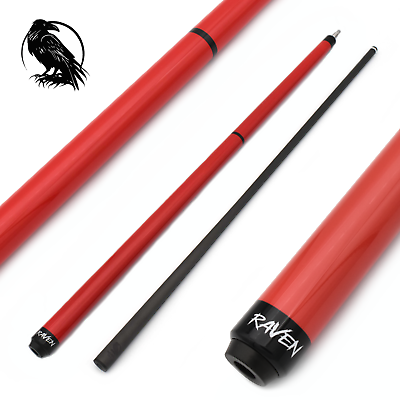 #ad Carbon Fiber pool cue RAVEN R5 Red 12.4 or 11.8 Radial Joint Soft Tip