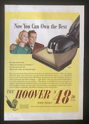 1941 Vintage Print Ad The Hoover Cleaner quot;Now you can own the bestquot; Vacuum