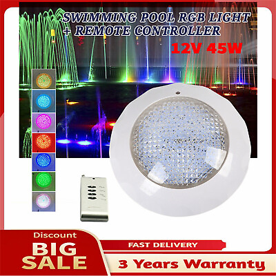 #ad RGB LED Underwater Light Swimming Pool Pond Spa Lighting Lamp 12V 45W Waterproof