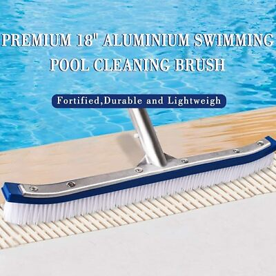 #ad #ad 18quot; Aluminium Swimming Pool Brush Head for Nylon Bristles Pool Wall amp; Tile Brush