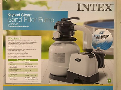 #ad INTEX 2100 Gph Krystal Clear Sand Filter Pool Pump 110 120V with GFCI
