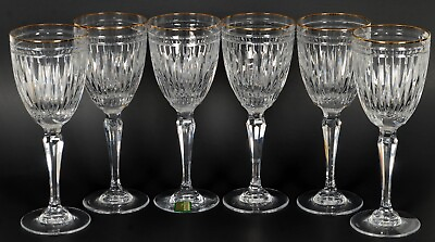 #ad Waterford Marquis Crystal Hanover Gold Set of 6 Wine Glasses 7 5 8quot;