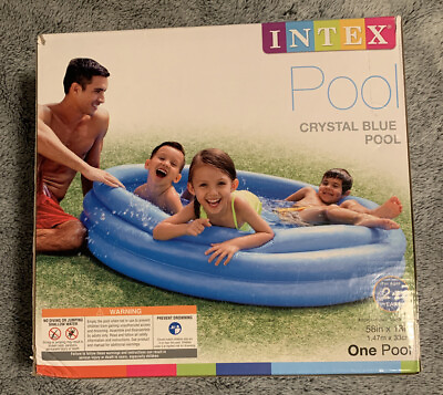 #ad Kiddie Pool Small Pool intex crystal blue inflatable pool 58 x 13 Ages 2