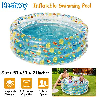#ad 59quot; Kids Inflatable Swimming Pools Above Ground Pool Outdoor Blow Up Family Pool