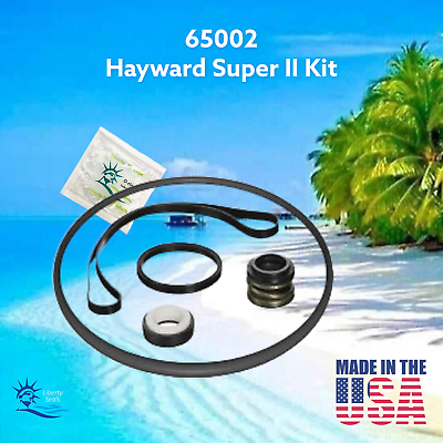 #ad Kit 65002 Fits Hayward Super II 2 Pool Pump Shaft Seal O rings amp; Gasket Lube