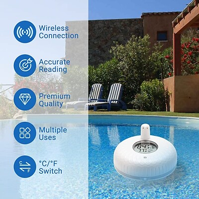 #ad Wireless Pool Thermometers Spa Temperature Gauge Tester Swimming Pond Waterproof