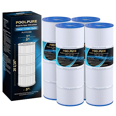 #ad POOLPURE PLFPCC80 Pool Filter Replaces Pentair CCP320 Pleatco PCC80 PAK4
