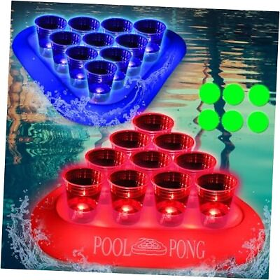 #ad Glow Pool Games Light Up Floating Pool Games Inflatable Toss Game Set