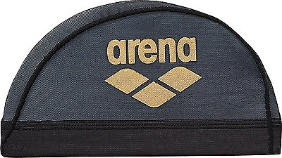 #ad arena Made in JAPAN Swim Swimming Mesh Cap ARN 6414 Black Gold size:L