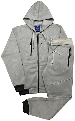 Men#x27;s Warm Fleece Jogger 2 Piece Full Warm Sweatsuit Outfit Top and bottom Set