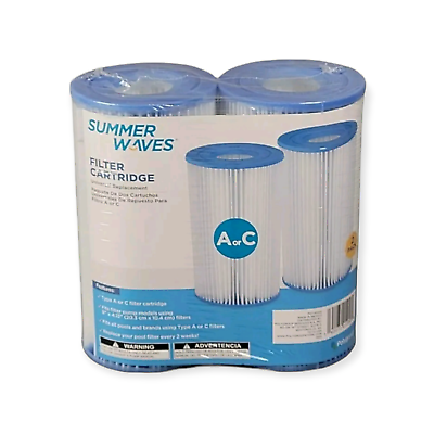 #ad Universal Replacement Swimming Pool Filter Cartridges Type A or C White 2 Pack