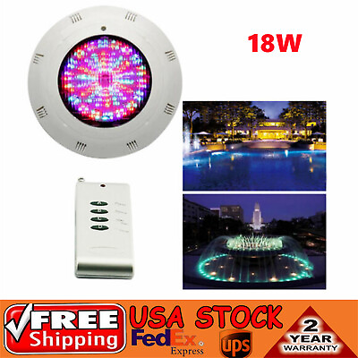#ad 18W RGB LED Underwater Lamp Swimming Pool Light Color Change 12V with Remote