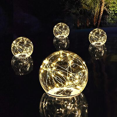 #ad Solar Floating Pool Lights Glow in The Dark Warm White