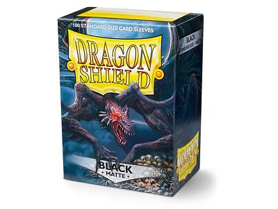 Matte Black 100 ct Dragon Shield Sleeves Standard Size VOLUME DISCOUNT