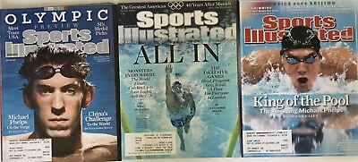 #ad Sports Illustrated 3 USA Swimming Iss Michael Phelps Ship Save Eligible