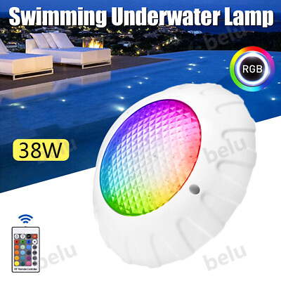 38W RGB Swimming LED Pool Lights underwater light Waterproof Lamp Spa W Remote