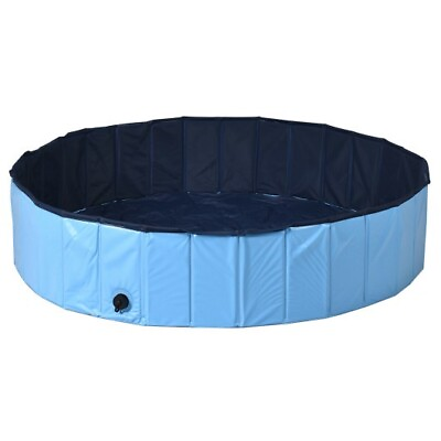 55quot; Foldable Pet Bath Dog Pool Outdoor PVC Portable Swimming Pool Pets Kids Blue