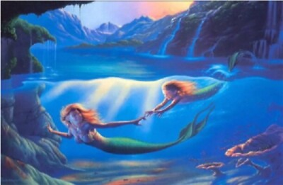 #ad 5D Diamond Painting Two Mermaids Swimming Kit