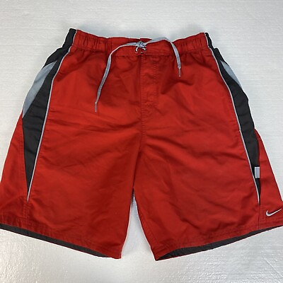 #ad Nike Beach and Boardwalk Swim Volley Core Y2K Trunks Mens Size Medium Red EUC