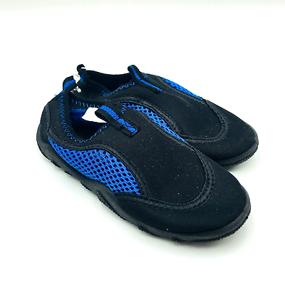 Pacific Wave Kids#x27; Water Swimming Boat Shoes Large 9 10 Black Blue