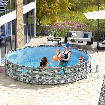 #ad 14#x27; x 33quot; Above Ground Swimming Pool Steel Frame Pool with Filter Pump