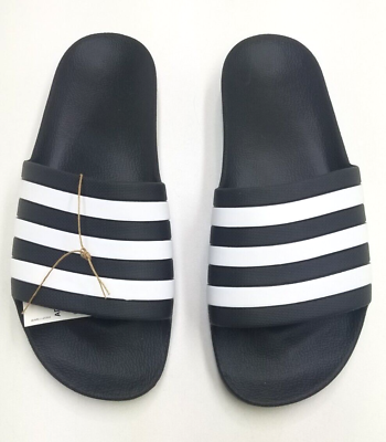 #ad Adidas Men#x27;s Adilette Aqua Slide Sandals Black White #F35543 Size 13