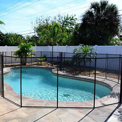 #ad #ad NEW 4 x 12 Ft Outdoor Pool Fence With Section Kit Removable Mesh Inground Pools