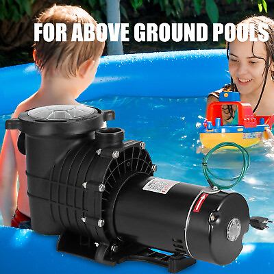 #ad Pool Pump 2HP Swimming Pool Pump In Above Ground w Motor Strainer Filter Basket