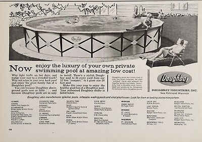 #ad 1965 Print Ad Doughboy Above Ground Swimming Pools New RichmondWisconsin