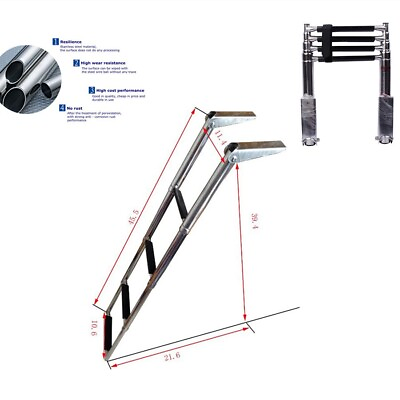 #ad 4 Section Launching Ladder Swimming Ladder Marine Boat Ladder