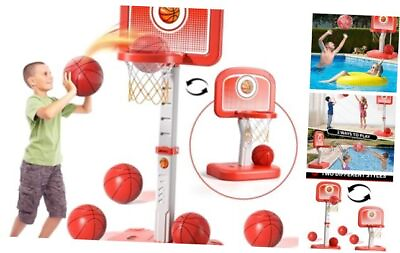 #ad Swimming Pool Basketball Hoop Outdoor Toys with 4 Balls Basketball Hoop
