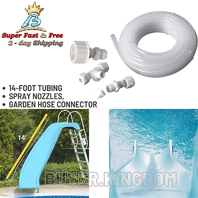 Swimming Pool Slide Spray Hose Tubing Parts Kit With Nozzles For Wet Water Slide