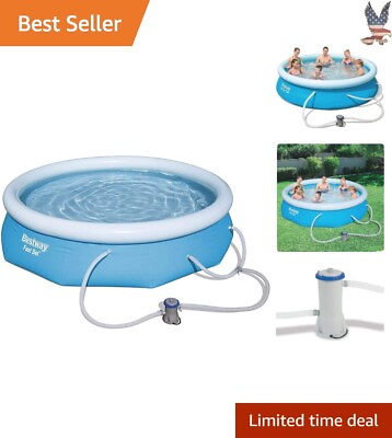 #ad Easy Set Resilient Above Ground Pool 10ft x 30in PVC 330 GPH Filter Pump