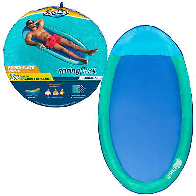 #ad Spring Float Inflatable Pool Lounger with Hyper Flate Valve